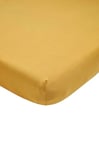 Meyco Home Basic Jersey Drap de lit Simple (Drap de qualité Jersey Doux, en 100% Coton, Ajustement Parfait grâce à Un Cordon élastique sur Tout Le pourtour, Taille : 180 x 200 cm), Miel doré