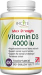 Vitamin D3 4000 Iu - Vitamin D Tablets - 1 Year Supply Tablets - Vegetarian - Vi