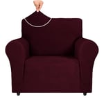 Ystyle Housse de Fauteuil Extensible, Housse Canapé 1 Place avec Accoudoirs, Protection Canape Chien, Universelle Hiver Sofa Cover, Housse de Canape Antidérapante, Rouge