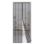 Sekey 115x230 cm Moustiquaire pour Portes, Avancée Rideau Magnétique Anti-insectes pour Porte de Balcon, porte Cave, Porte de Terrasse, Montage Facile à Coller, Kit d'installation Complet, Noir