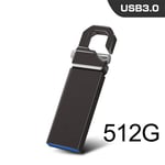 Clé USB portable en métal haute vitesse,clé USB,disque flash,clé USB,3.0 Go,2 To,1 To,SSD,512 Go - Type dark grey 512GB