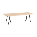 HAY Loop Stand incl. support ruokapöytä 92,5x250 cm Black-clear lacq. oak