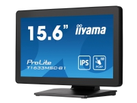 iiyama ProLite T1633MSC-B1 - LED-skärm - 15.6 - pekskärm - 1920 x 1080 Full HD (1080p) @ 60 Hz - IPS - 450 cd/m² - 1000:1 - 5 ms - HDMI, DisplayPort - högtalare - svart, matt finish