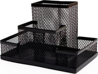 Tres Skrivbordshållare Metal Mesh 4 Fack 15,3X10,2X10cm 4A Z3318 Black