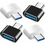 Adaptateur usb c vers usb (Lot de 4), Adaptateur usb c vers usb 3.0 otg, usb Fem to usb-c Mâle Compatible avec MacBook Pro, Samsung Galaxy,