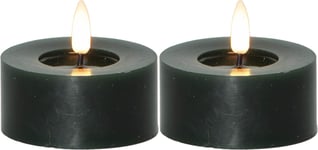 Flamme Flow XL Värmeljus Ø70mm 2-pack Grön