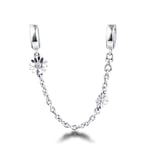 MOCCI 2020 Spring Daisy Flower Safety Chain 925 Silver DIY Fits for Original Pandora Bracelets Charm Fashion Jewelry