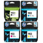 HP 903 Black XL, Cyan, Magenta & Yellow 4 Set Bundle Ink Cartridges 6980 6950