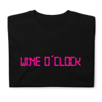 Kortärmad t-shirt i unisex-modell med texten - Wine o clock Vit / 3XL