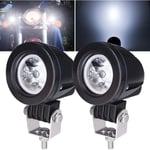 Ersandy - 2Pcs 10W led blanche antibrouillard de moto, 3 pouces led phare de moto lumière supplémentaire moto antibrouillard lumière spot étanche,