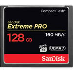 Sandisk 128GB Extreme Pro CF 160MB/s 128Go CompactFlash mémoire Flash - mémoires Flash (128 Go, CompactFlash, 160 Mo/s)