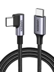 Câble Usb C Vers Usb C Coudé Pd 60w Charge Rapide Câble Type C 90 Degrés Compatible Avec Iphone 16 Plus Pro Max 15 Galaxy S24 Plus Ultra S23 A55 A35 Macbook Pro Ipad Air Manette (2m)