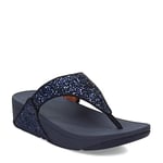 Fitflop Women's Lulu Toe Post Flip-Flop, Midnight Navy Glitter, 4.5 UK