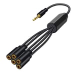 1X(3.5mm Earphone Splitter Cable 3.5mm 1/8 Inch 4Pole TRRS Male to 5 Ports2271