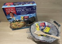 Ken Hom Family Size Wok Set 36cm Non-stick Topbon Black Coating Boxed Unused NEW