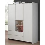 Armoire 3 portes 2 tiroirs L133cm KID blanc Taille unique