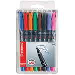 Stabilo Stylo-feutre OHPen universal - marqueur permanent pointe fine 0,7 mm pochette de 8 coloris assortis