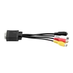 Nku-Convertisseur VGA mâle vers S-vidéo 3 RCA femelle,connecteur AV composite,câble vidéo pour ordinateur portable,PC,TV,budgétaire,moniteur - Type Black