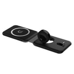 3in1 Foldable 15W Magnetic Wireless Charger Pad For Apple Watch SE/8/7 iPhone 14