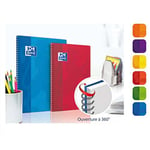 Oxford Cahier Openflex à spirales - 24 x 32 cm 96 pages couverture polypro grands carreaux indéchirable ouverture 360°