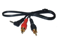 50cm phono to jack lead aux input twin RCA 3.5mm MP3 iPod iPhone PC GOLD cable 