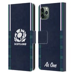 SCOTLAND RUGBY 2023/24 CREST KIT LEATHER BOOK CASE FOR APPLE iPHONE PHONES