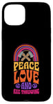 iPhone 15 Plus Peace Love And Axe Throwing Bohemian Rainbow Case