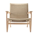 Carl Hansen - CH25, Vitoljad Ek, Naturflätat papperssnöre - Fåtöljer - Hans J. Wegner - Träfärgad - Naturmaterial/Trä