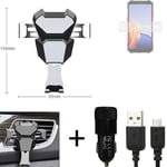  For Ulefone Armor X9 Airvent mount + CHARGER holder cradle bracket car clamp