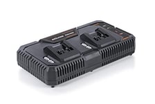 Evolution Power Tools R18RCH-Li2 Dual Port Fast Charger for EXT Lithium Ion (Li-Ion) Battery Packs For Cordless Tools, Fully Compatible with Erbauer & Evolution, For Saws, Drills and more, Fast Charge, Battery Not Included, 18V