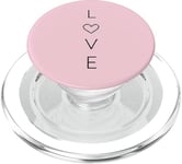 LOVE - Simple. Classique. Coeur. rose. Support pour téléphone ou tablette PopSockets PopGrip pour MagSafe