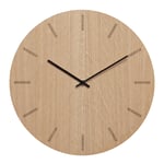 Hemverk - Light Oak veggklokke 38 cm lys eik m/svart viser