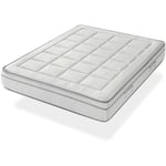 Dormalit - Matelas 90X190 royal visco Epaisseur 22 cm - Mousse a memoire de forme - Haute adaptabilite - Ferme et Elegant -2 faces Ete/hiver