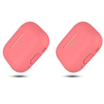 2x Rosa Airpods PRO 2 Silikonskal fodral Rosa one size