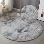 Paryou - Tapis Shaggy de Ronde Gris 160cm Fibre de Polypropylène Souple Tapis de Salon Longues Pile Tapis De Sol D'intérieur Modelée Décor