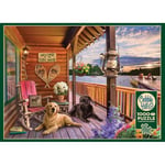 Cobble Hill 1000 Piece Puzzle Dogs Welcome to The Lake House-Sample Poster Included