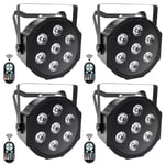 SEBRUANC RGBW Lampe de Scène, 4PCS 70W Par LED DMX Eclairage Scene avec Télécommande 8 Modes Jeux de Lumiere pour Soiree, DJ, Bar, Mariage, Noël, Halloween