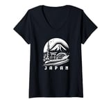 Womens Japan Souvenir Mt Fuji Tokyo Tower Torii Shinkansen Souvenir V-Neck T-Shirt