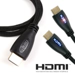 4K READY HDMI CABLE WITH BLUE LED LIGHT 3D Screen Monitor TV 2160p Ethernet Lead