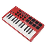 M-VAVE SMK-25RD - Clavier contrôleur MIDI USB 25 touches avec 8 pads de batterie rétroéclairés, Bluetooth, 8 touches, touches dynamiques professionnelles, rouge