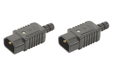 2 x Rewireable Heavy Duty in line IEC C14 Socket Connector Mains Power Plug Male