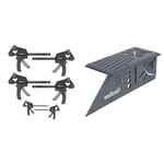 Amazon Basics Serre-joints une main Lot de 6-2 pièces 10,16 cm, 4 pièces 15,24 cm, Noir/Gris & wolfcraft 5208000 - Équerre 3D d'onglet - Traçage angle de 45° à 90° - 150 x 275 x 66 mm