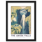 Katsushika Hokusai The Amida Falls Painting Artwork Framed Wall Art Print A4