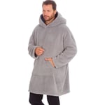 Huggable Hoodie Fleece Oversized Mens Blanket Hoody Grey Stylish Hooded +Pockets