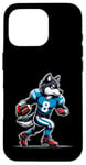 Coque pour iPhone 16 Pro Wolf Football américain pour garçons