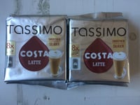 Tassimo Costa Latte 2 Pack - 16 Drinks Extra Large Cup Size 325ml T Disc Pods