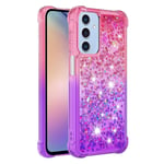 SKALO Samsung A15 5G Juoksuhiekka Glitter Sydämet TPU kuori - Pinkki-Violetti