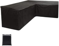 Housse De Meubles De Jardin En Forme De L Housse Imperméable Coupe-Vent Avec Sac De Rangement Pour Terrasse De Jardin Extérieur (Noir, 286x286x82cm)