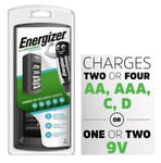 Energizer Battery Charger Mains for Rechargeable Batteries AA AAA C D 9v Pro