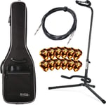 Pack de Accessoires Guitare Electrique Etui Support 62-70cm Plectres Cable Jack